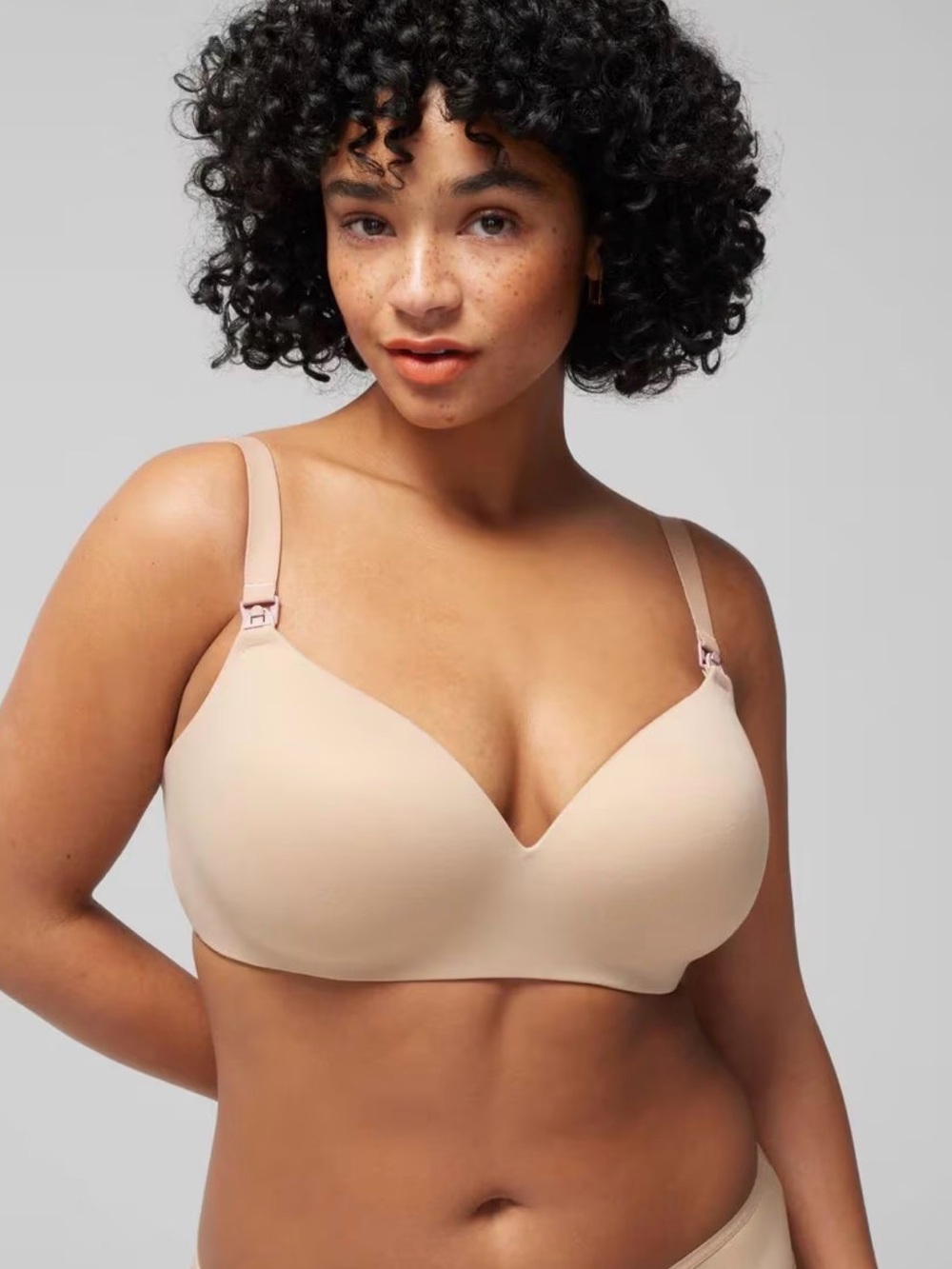 Soma Wireless Nursing Bra Size 34C Beige Adjustable Back Closure